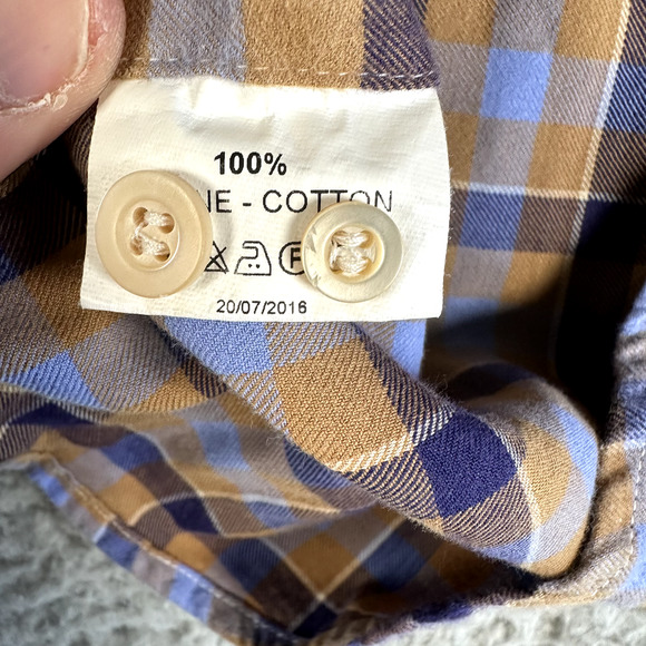 Bruli Carroll & Co Beverly‎ Hills Shirt Men's XL Plaid Flannel Swiss Made - Picture 8 of 10